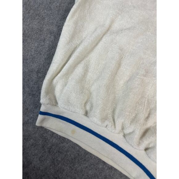 Vintage Topic Knits Pullover Sweater Boys Large White Blue V Neck Short Sleeve - Picture 4 of 8